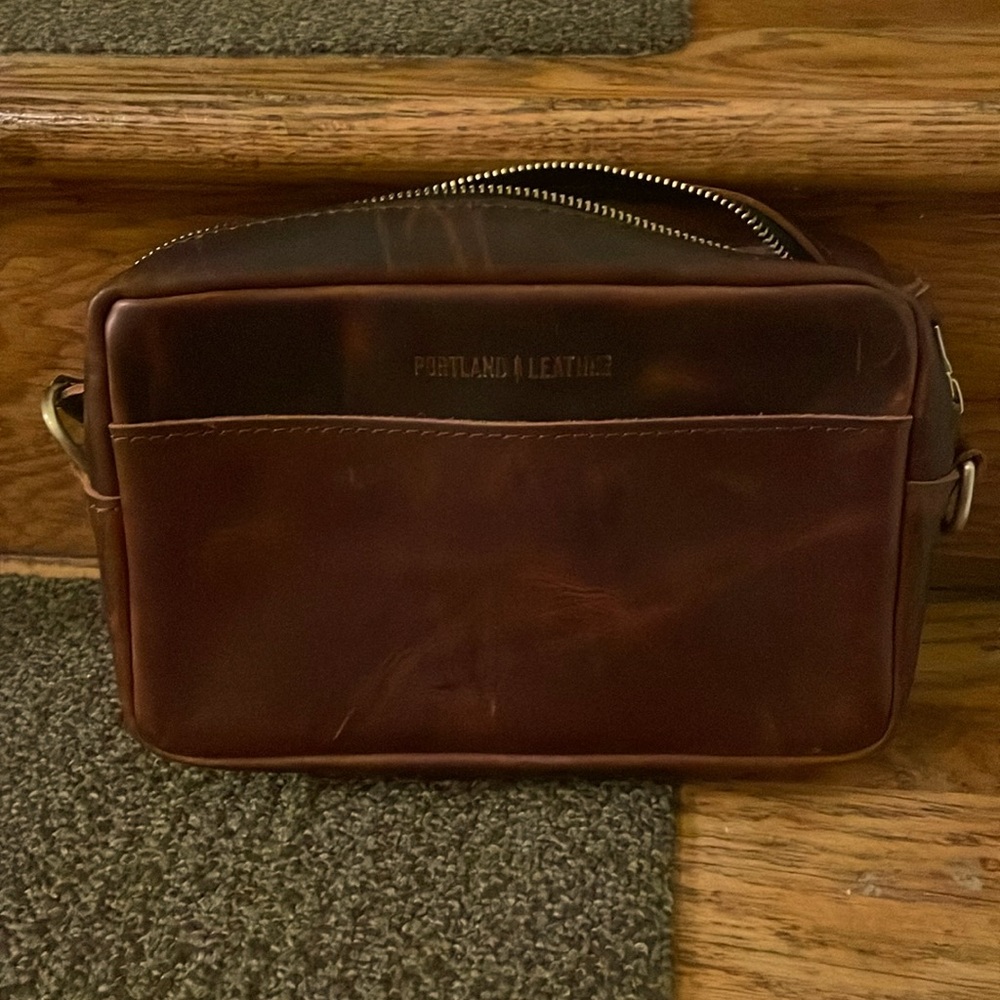 Portland Leather Lava Large Camera Crossbody